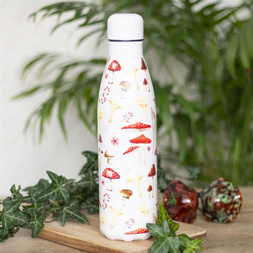 Eleanoras All Over Mushroom Print Metal Water Bottle Drinkware