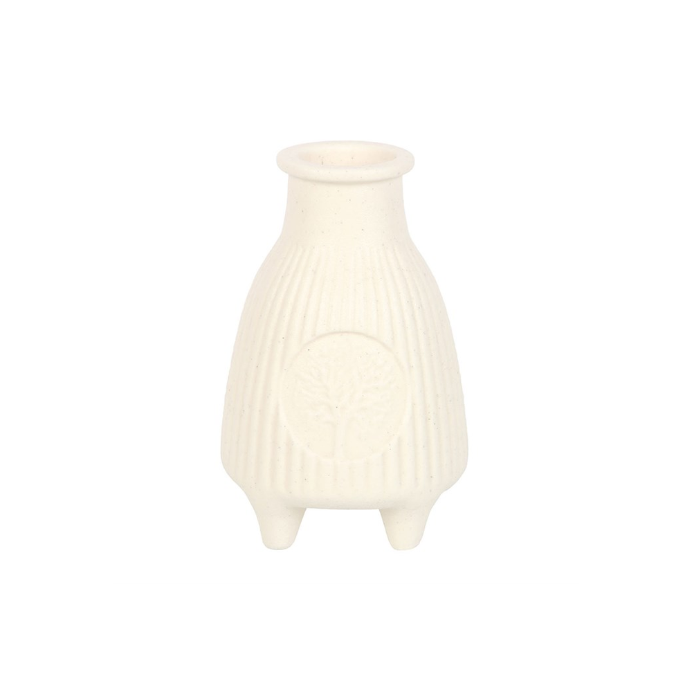 Eleanoras Cream Ribbed Palo Santo Burner 