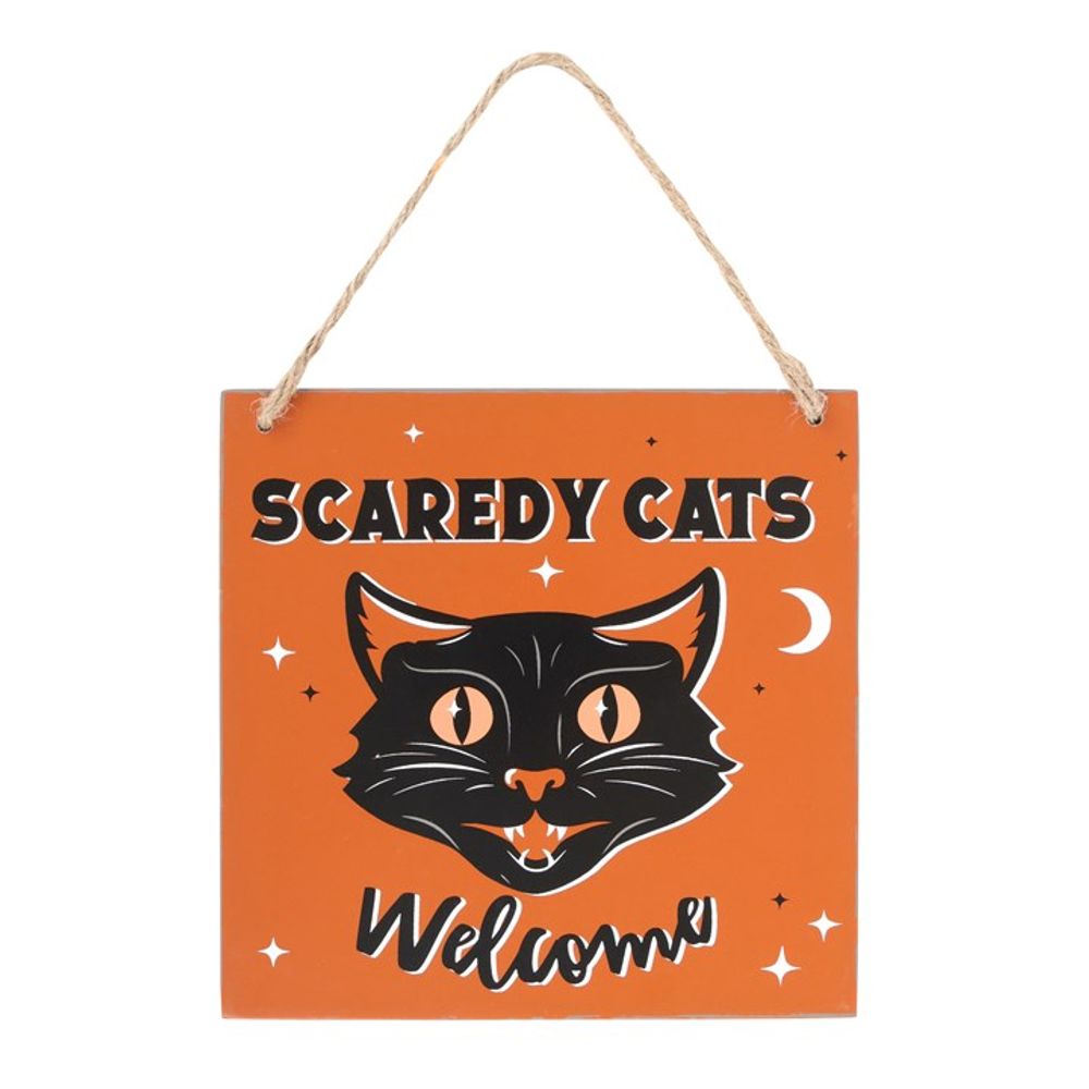 Eleanoras SCAREDY CATS WELCOME HANGING SIGN Wall Hangings & Plaques