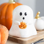 Eleanoras Ghost Shaped Tealight Candle Holder with Pumpkin Candle Holders