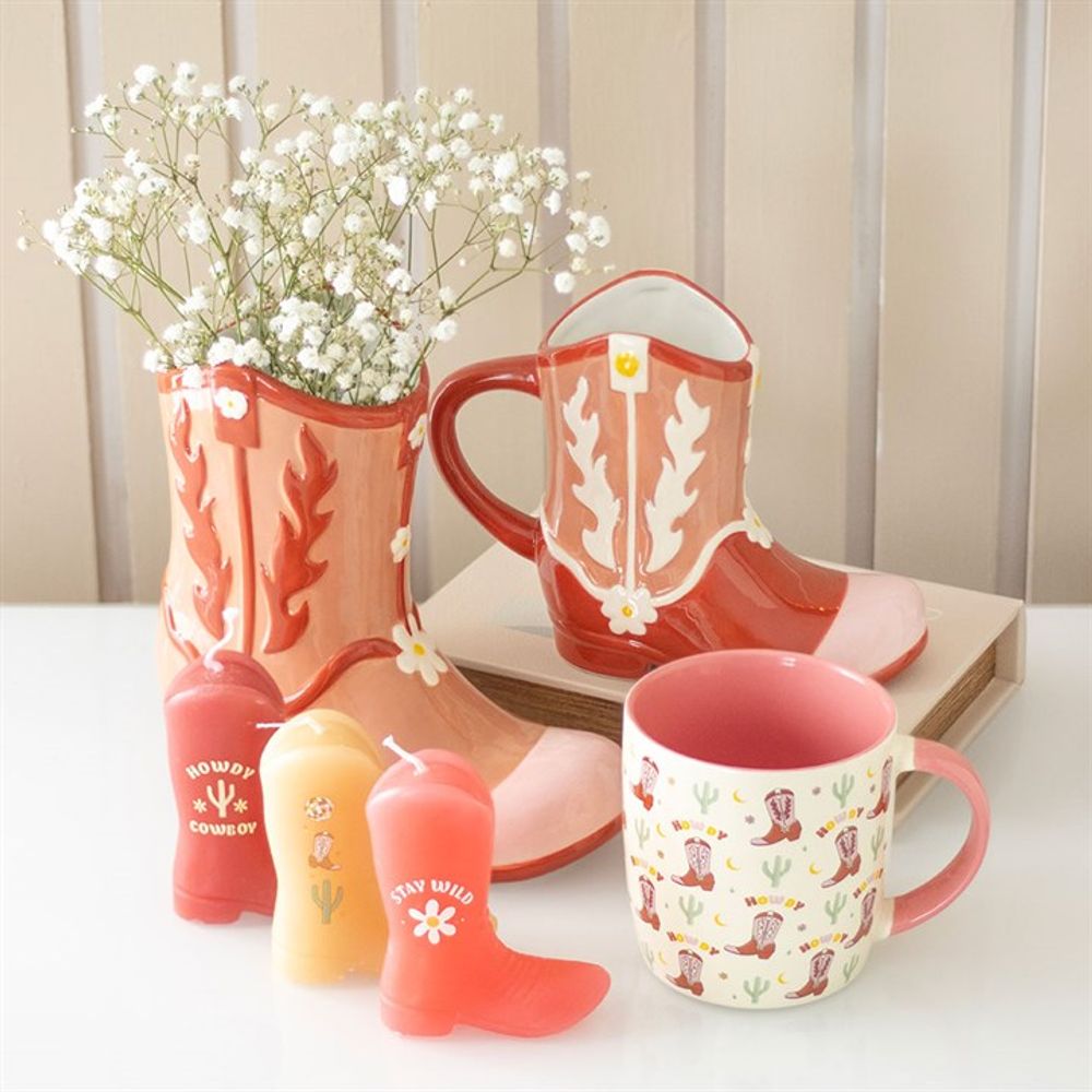 Eleanoras Pink Cowboy Boot Shaped Mug Mugs