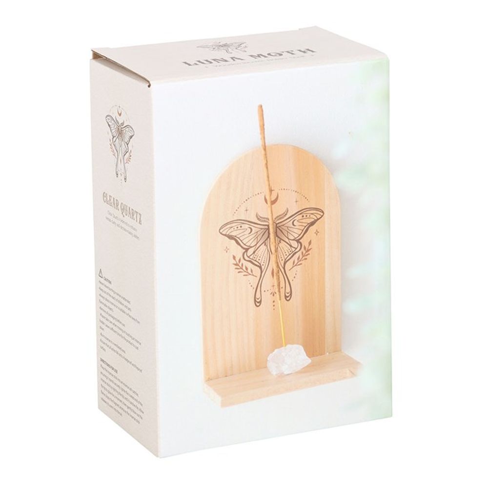 Eleanoras LUNA MOTH NATURAL WOODEN INCENSE HOLDER SHELF 