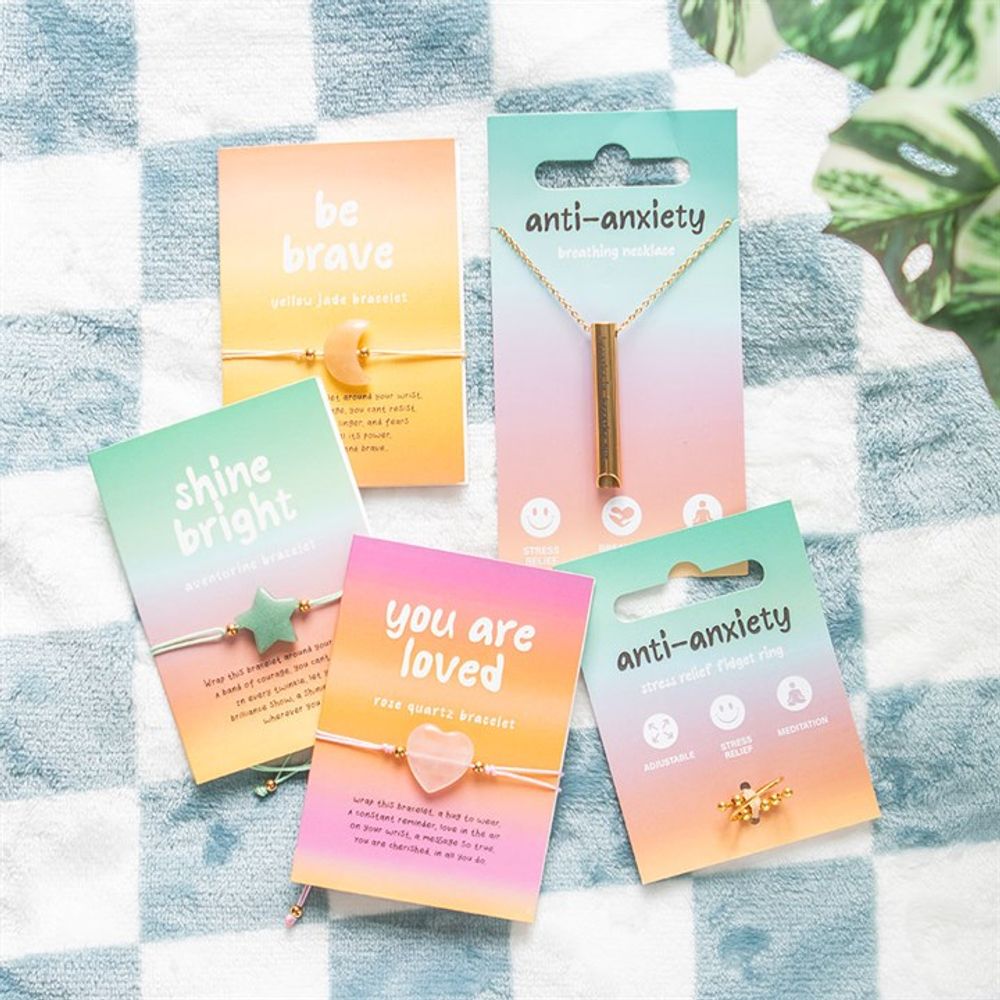 Eleanoras You Are Loved Rose Quartz Crystal Heart Bracelet Jewellery