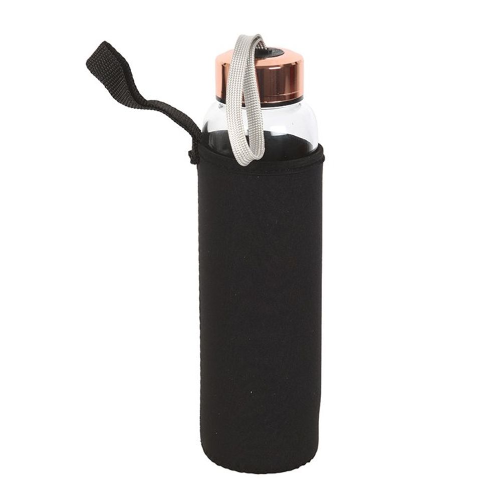 Eleanoras Luna Moth Glass Water Bottle With Clear Quartz Crystal Bottles & Flasks