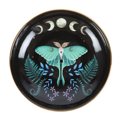 Eleanoras LUNA MOTH CERAMIC INCENSE PLATE Incense Holders