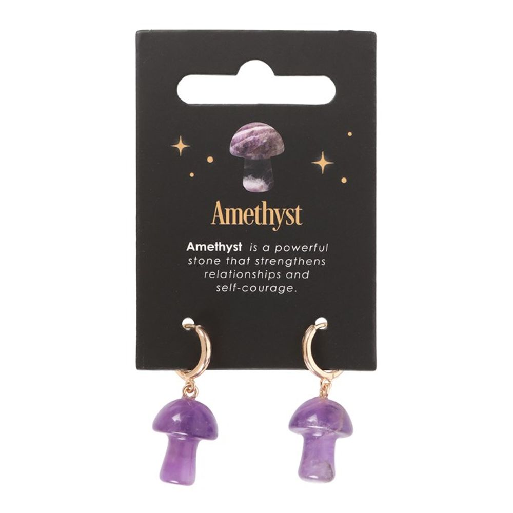 Eleanoras Amethyst Crystal Mushroom Earrings Jewellery