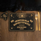 Eleanoras BLACK TALKING BOARD PLACEMAT & COASTER SET Placemats & Coasters