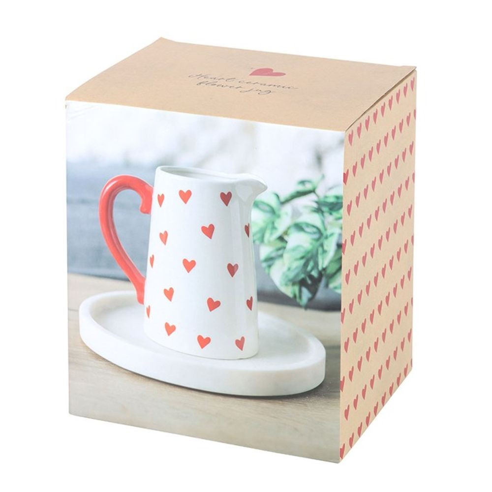 Eleanoras HEART PRINT CERAMIC FLOWER JUG Vases