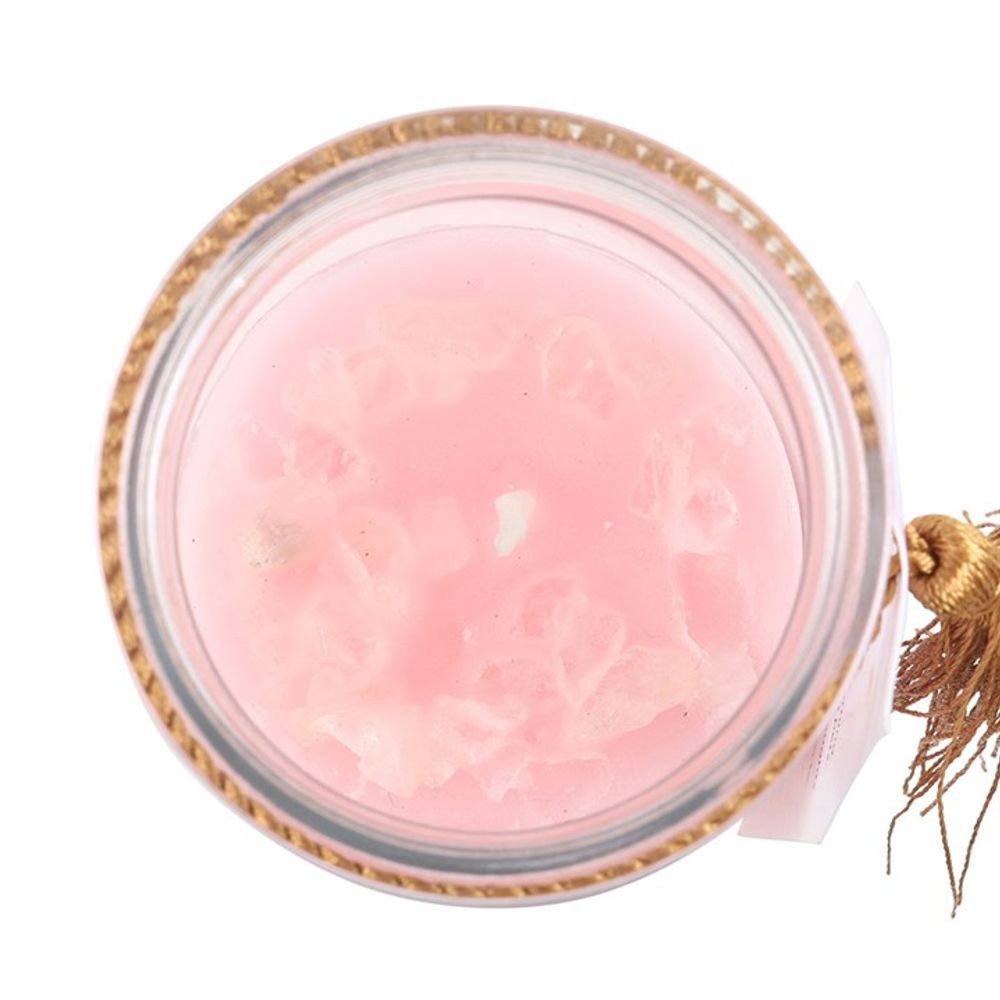 Eleanoras Mystic Rose Tube Candle With Rose Quartz Crystals Candles