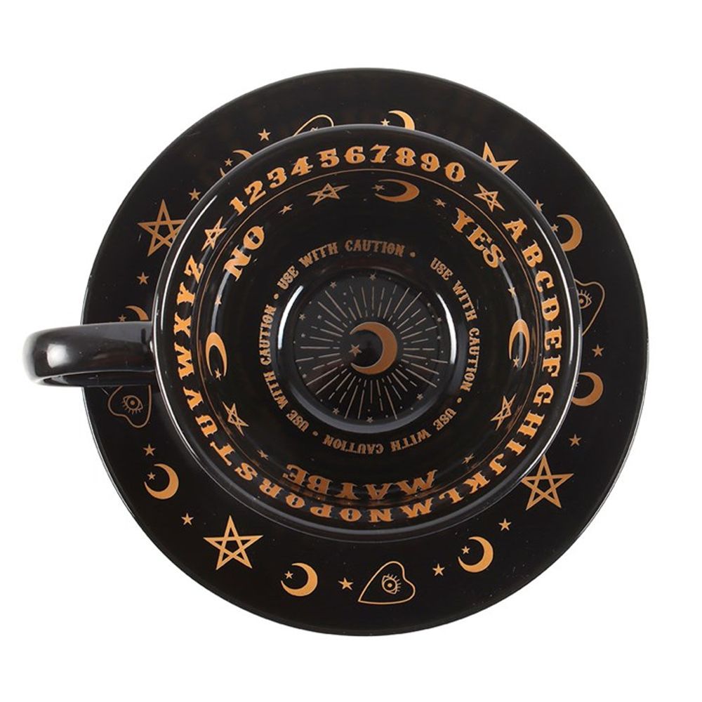 Eleanoras BLACK TALKING BOARD TEACUP & SAUCER Drinkware