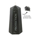 Eleanoras Protection Crystal Candle With Rough Black Obsidian Candles