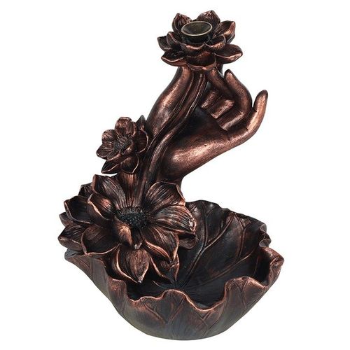 Eleanoras Bronze Effect Hand with Flower Backflow Incense Burner 