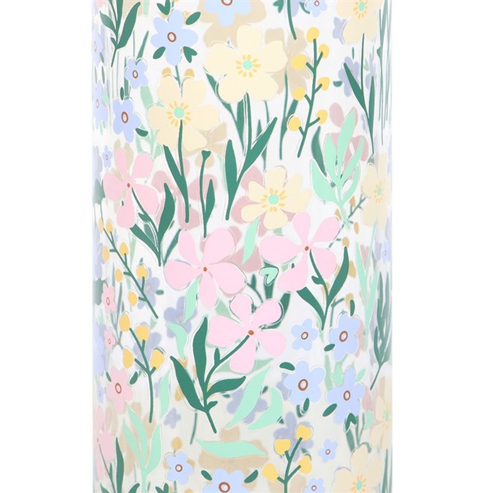 Eleanoras DITSY FLORAL PRINT GLASS & BAMBOO WATER BOTTLE Water Bottles