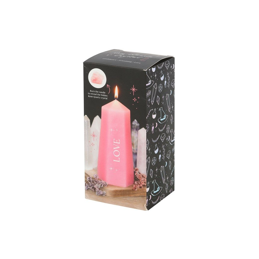 Eleanoras LOVE CRYSTAL CANDLE WITH ROUGH ROSE QUARTZ Candles