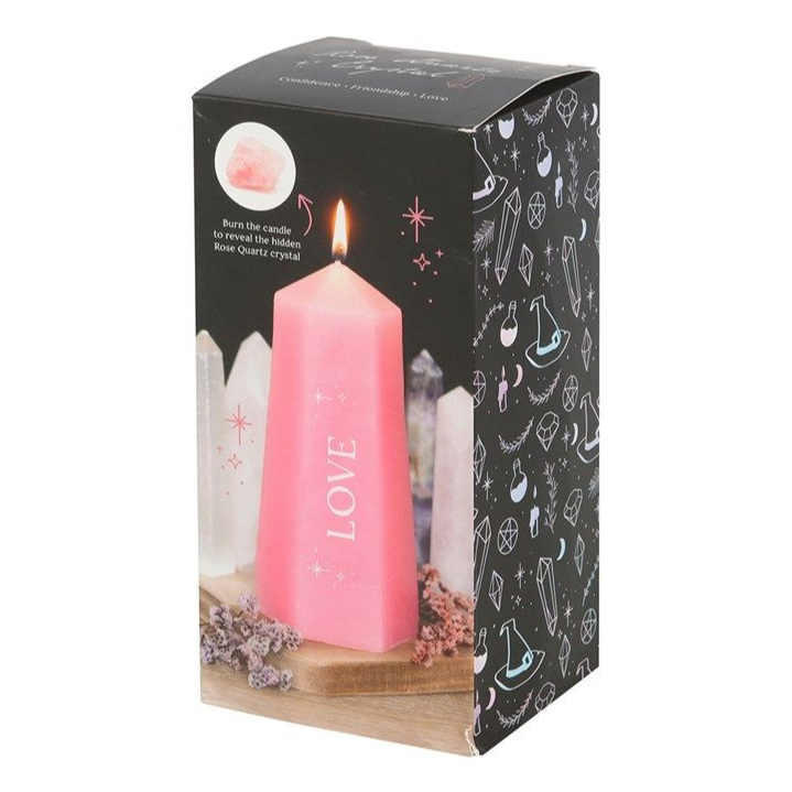 Eleanoras LOVE CRYSTAL CANDLE WITH ROUGH ROSE QUARTZ Candles