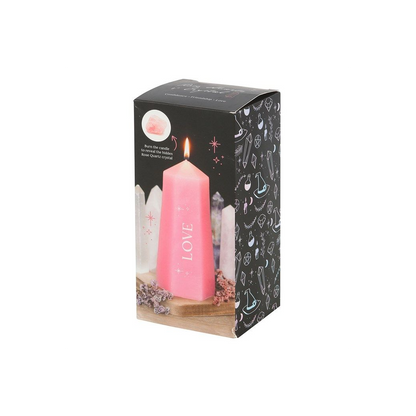 Eleanoras LOVE CRYSTAL CANDLE WITH ROUGH ROSE QUARTZ Candles