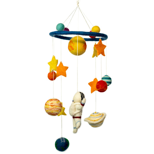 Eleanoras STARMAN AND PLANETS HANDMADE FELT MOBILE 