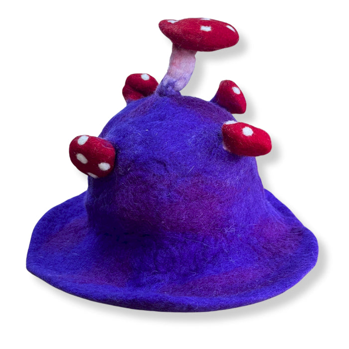Eleanoras Very Violet Felted Mushroom Hat Hats