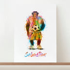 Eleanoras Personalised Watercolour Chimpanzee Football Print 