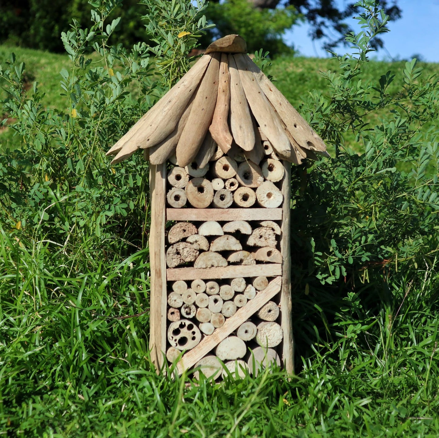 Eleanoras DRIFTWOOD BEE & iNSECT HIGHRISE BOX Bird & Wildlife Houses