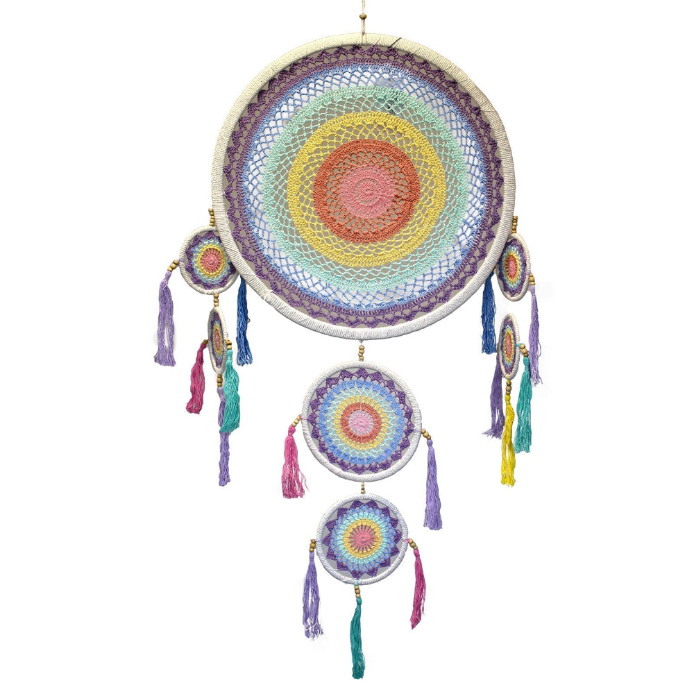 Eleanoras Pastel Rainbow Large Dreamcatcher 55 cm Dreamcatchers