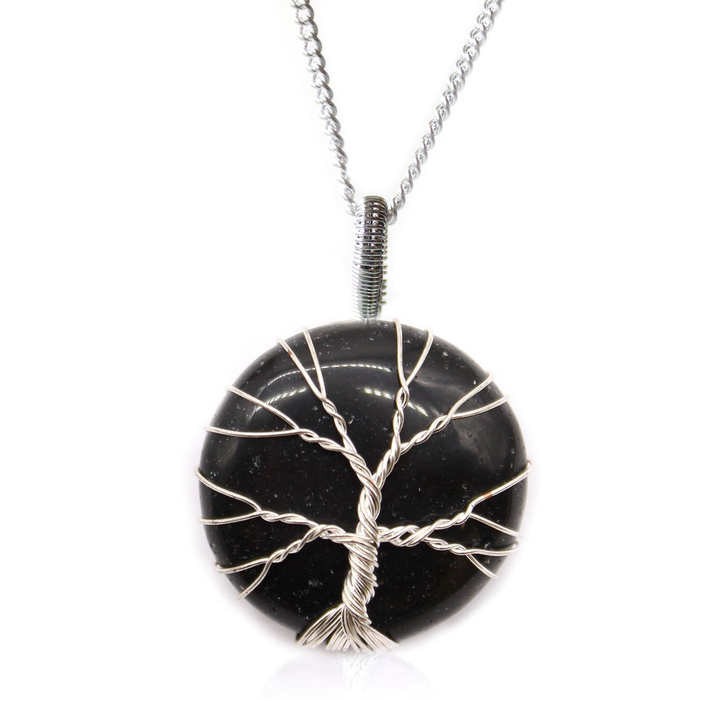 Eleanoras Black Onyx Tree of Life Gemstone Necklace 