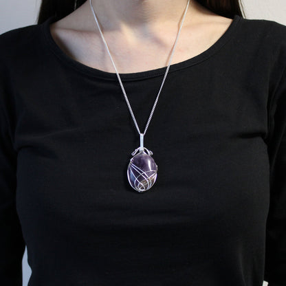 Eleanoras AMETHYST SWIRL WRAPPED GEMSTONE NECKLACE JEWELLERY