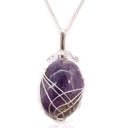 Eleanoras AMETHYST SWIRL WRAPPED GEMSTONE NECKLACE JEWELLERY