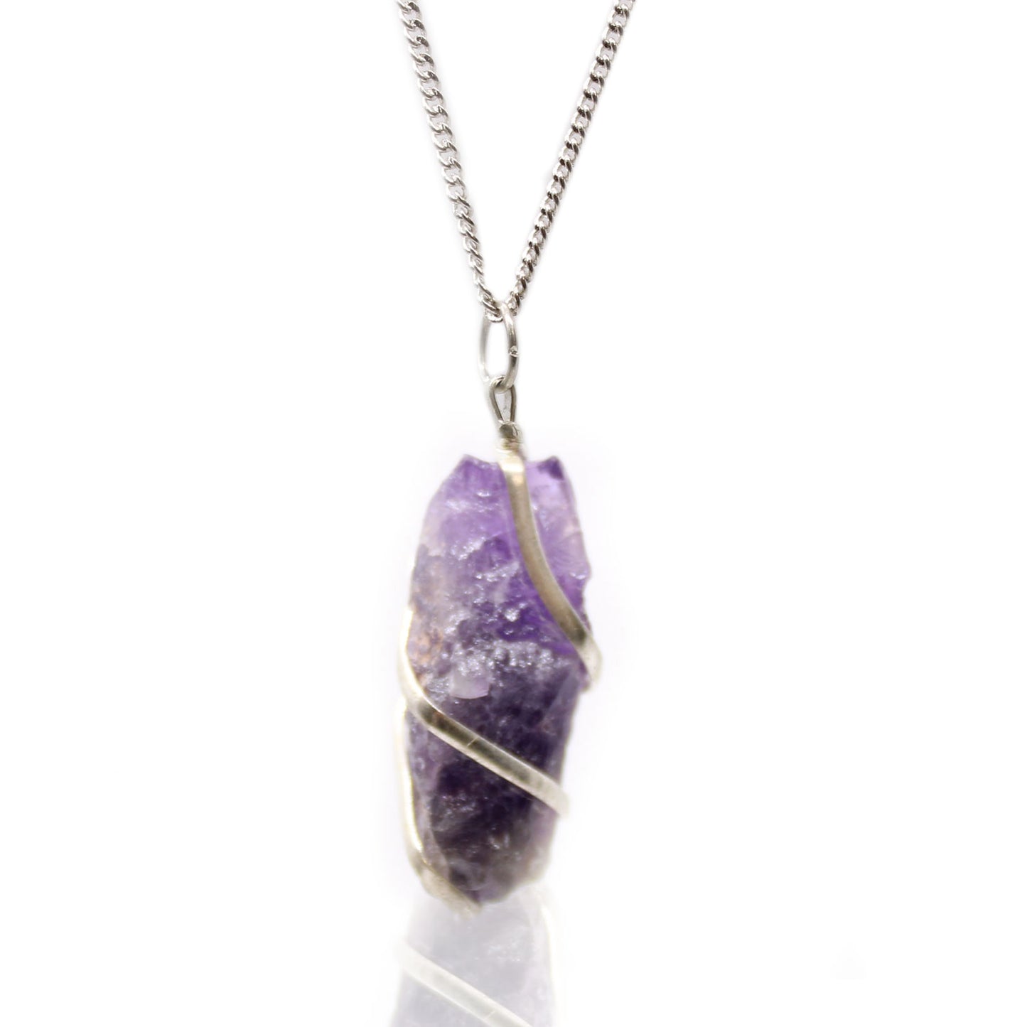 Rough Amethyst Cascade Wrapped Gemstone Necklace