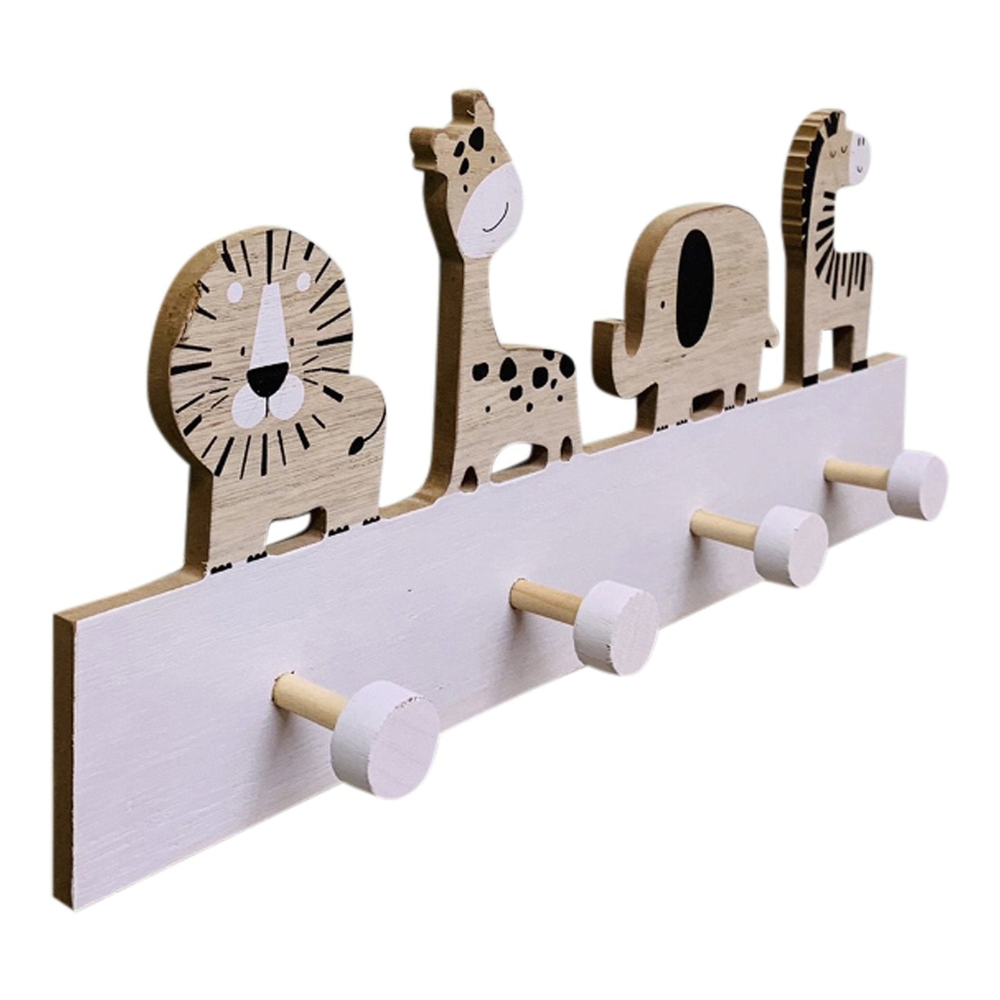 Eleanoras Wooden Animal Carvings with 4 Coat Hooks 