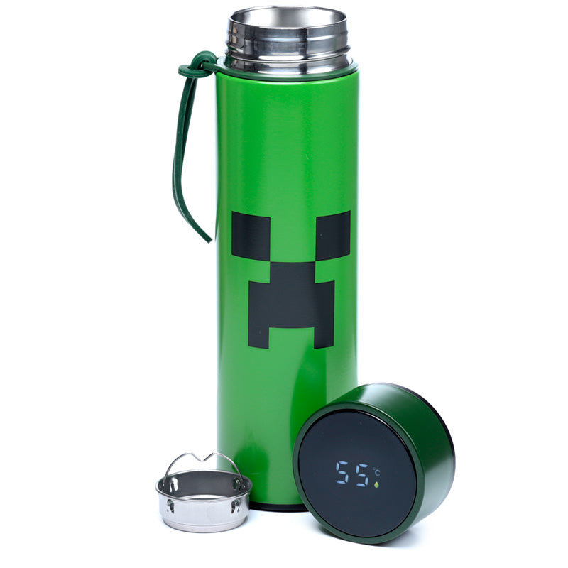Eleanoras Minecraft Creeper Hot & Cold Digital Thermometer Bottle Drinkware