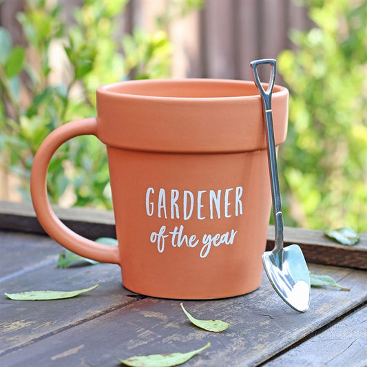 GARDENER OF THE YEAR POT MUG & SHOVEL SPOON MUGS from Eleanoras