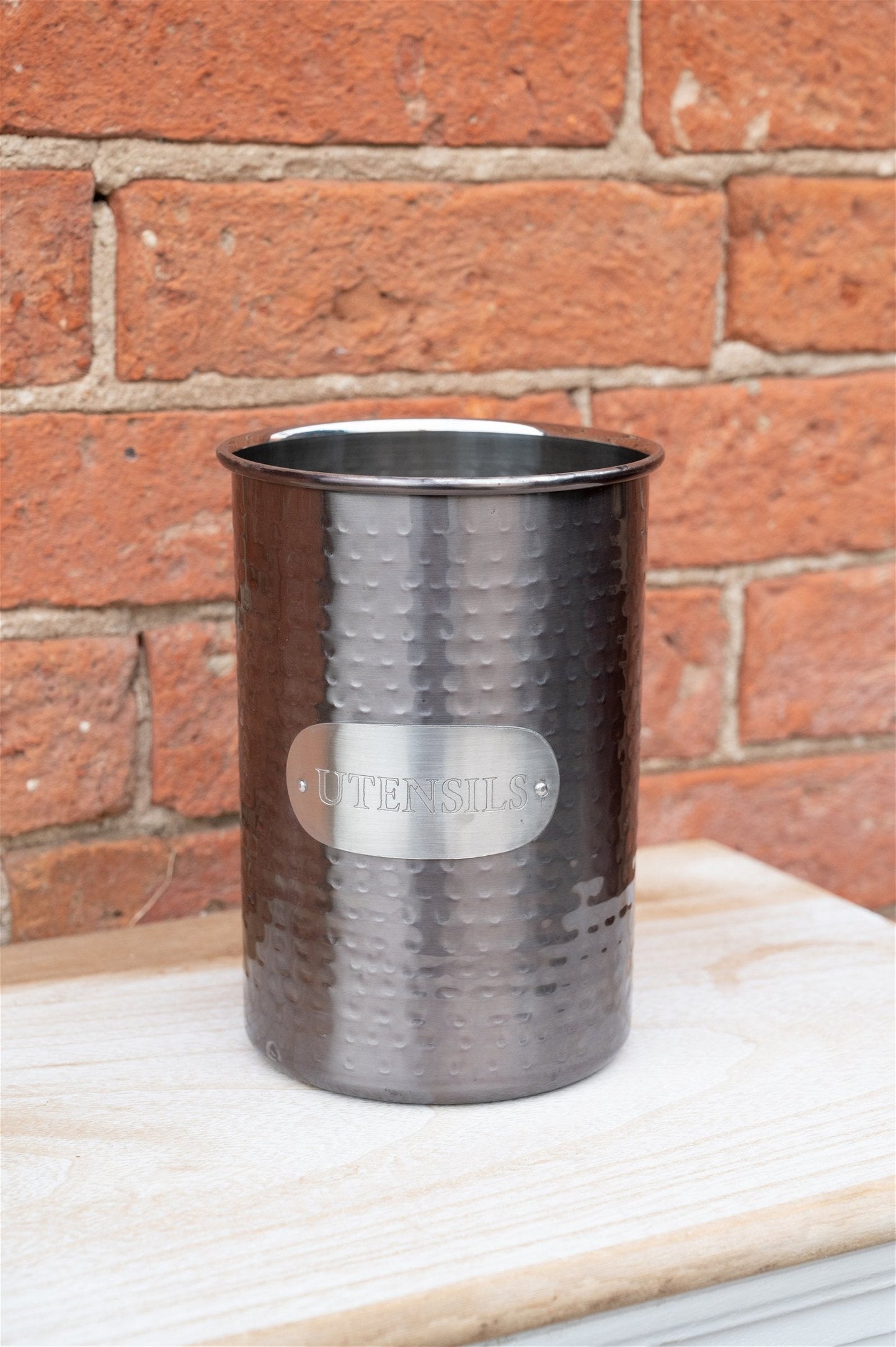 Eleanoras Grey Stainless Steel Utensil Holder Utensil Pots