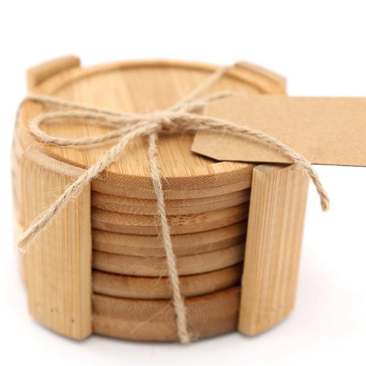 BAMBOO COASTERS WITH HOLDER