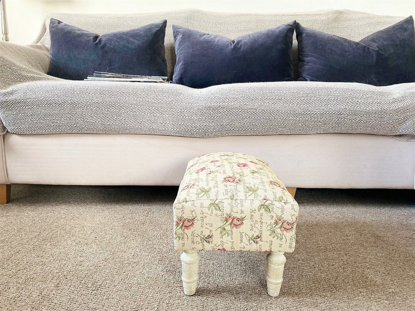 Roses  Fabric Footstool with Drawer  from Eleanoras