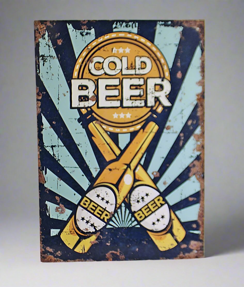 Eleanoras COLD BEER VINTAGE METAL SIGN 