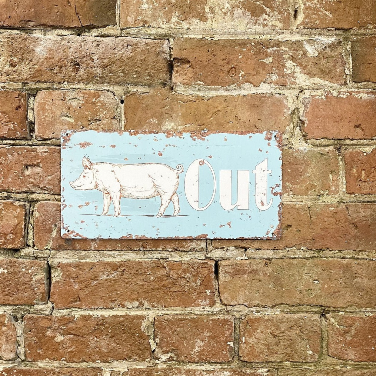 Eleanoras Pig Out Kitchen Metal Wall Sign 