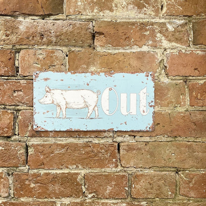 Eleanoras Pig Out Kitchen Metal Wall Sign 