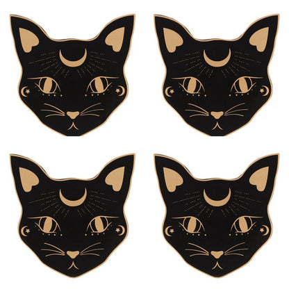 Eleanoras MYSTIC MOG CAT FACE COASTER SET Placemats & Coasters