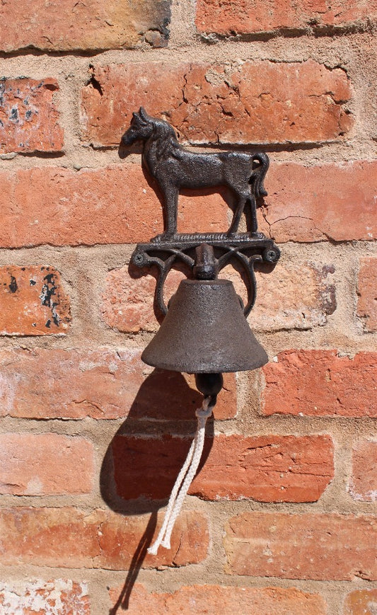 HORSE RUSTIC CAST IRON WALL BELL  from Eleanoras