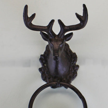 STAG CAST IRON RUSTIC TOWEL RING  from Eleanoras