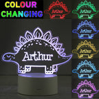 Eleanoras Personalised Dinosaur LED Colour Changing Night Light Novelty Lights