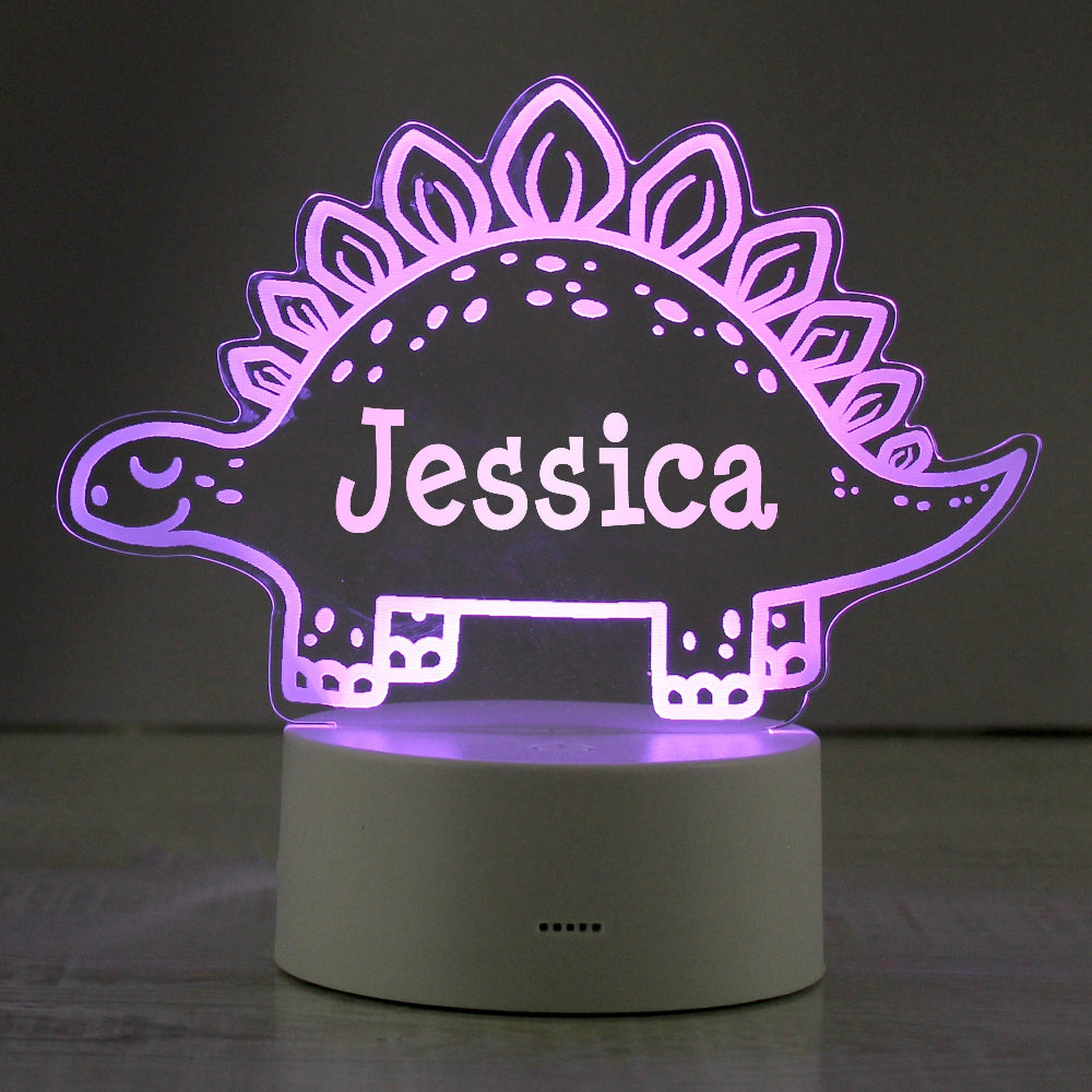 Eleanoras Personalised Dinosaur LED Colour Changing Night Light Novelty Lights