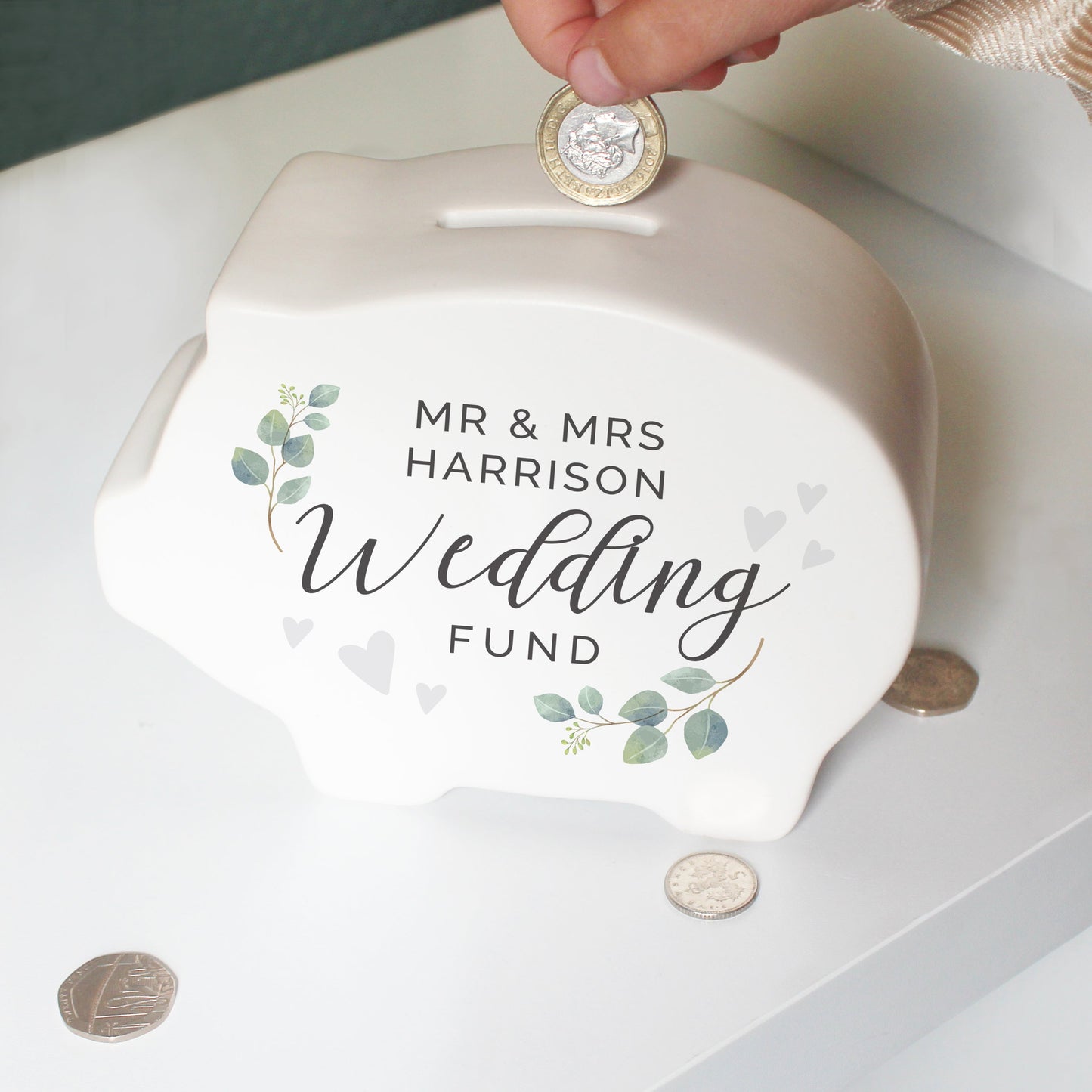 Eleanoras WEDDING PERSONALISED PIGGY BANK 