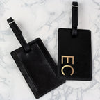 Eleanoras Personalised Gold Initials Black Luggage Tag Luggage Tags