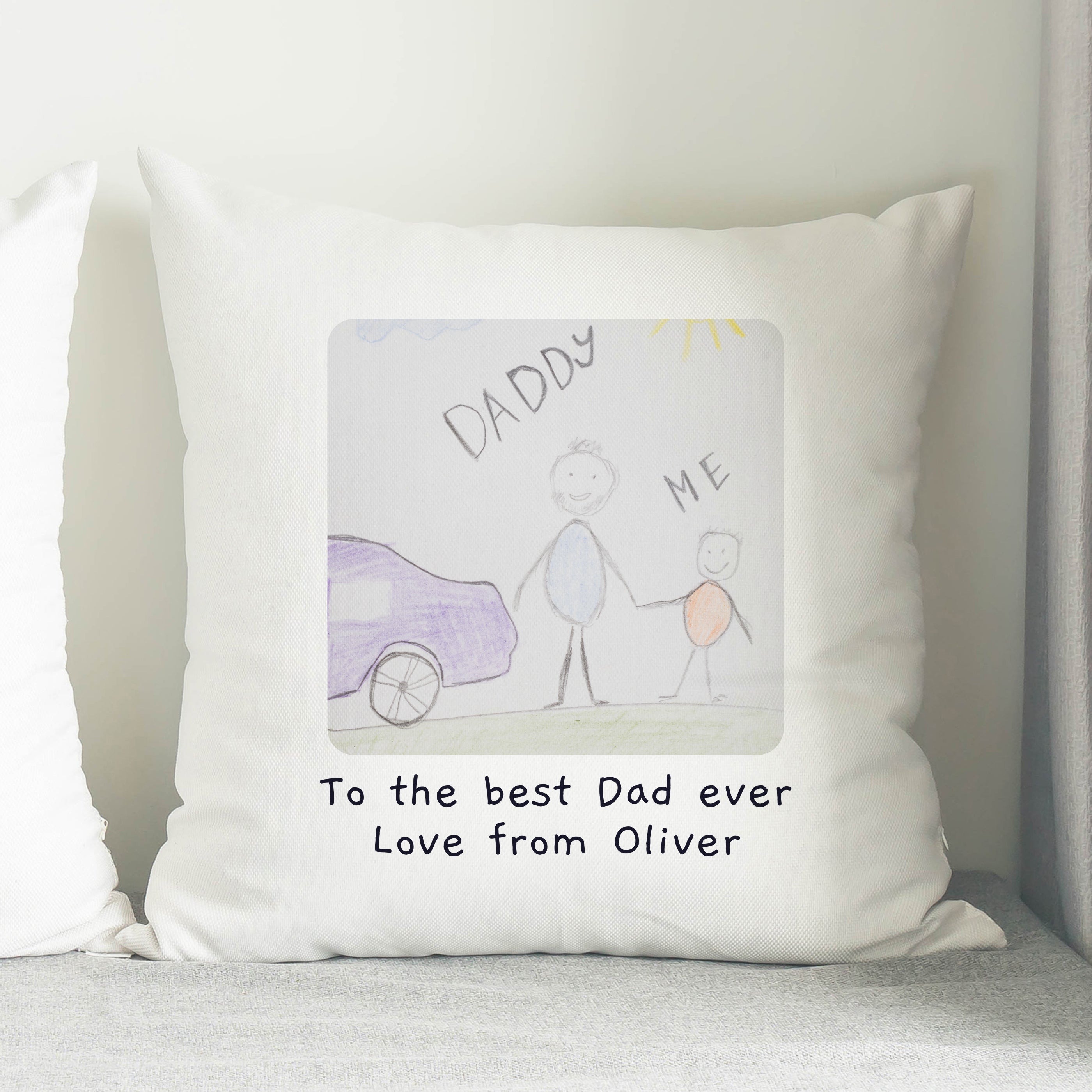 Eleanoras Childs Drawing Photo Upload Cushion Cushions & Covers