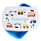 Eleanoras Personalised Vehicles Name Only Blue Lunch Box Lunch Boxes