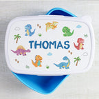 Eleanoras Personalised Dinosaur Blue Lunch Box Lunch Bags & Boxes