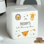Eleanoras Personalised Scandi Safari Animals  Money Box Money Boxes