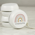 Eleanoras Personalised Rainbow White Wooden Yoyo Keepsakes